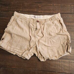 Old Navy Linen Tan Mid- Rise Shorts Sz 6